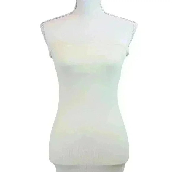Long Cream Strapless Stretchy Tube Dress w/Lined Bra Size Medium - Picture 5 of 6